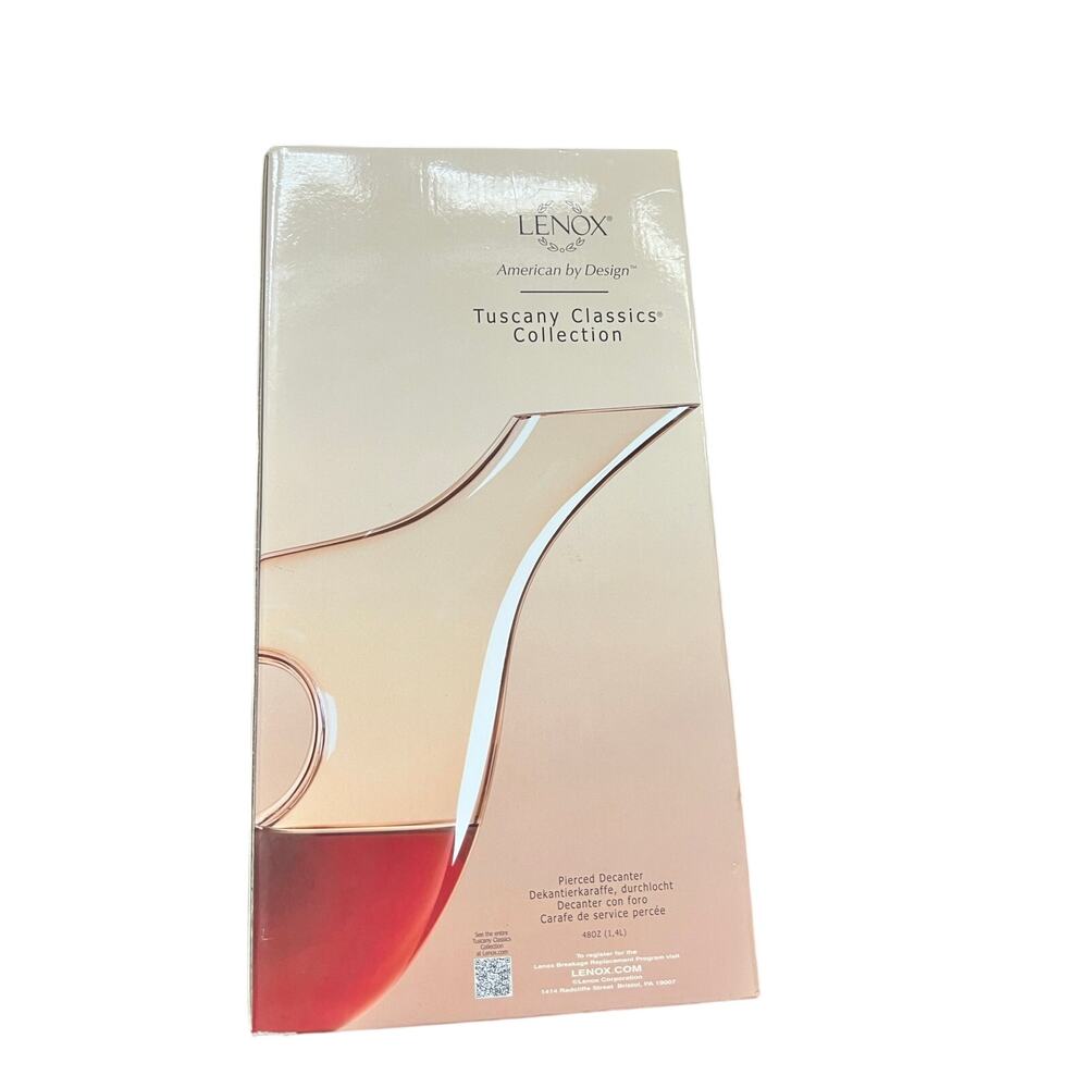 Lenox Tuscany Classics Pierced Wine Decanter European Glass NIB